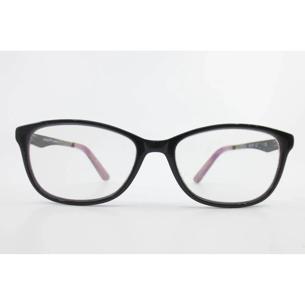 Hard Candy HC41 BLKP Eyeglasses Black Purple Cat Eye Frames 52-16-135